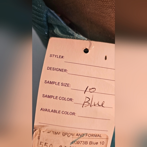 Karma Turquoise Prom Dress with Silver Accents. Size 8 - Picture 6 of 9